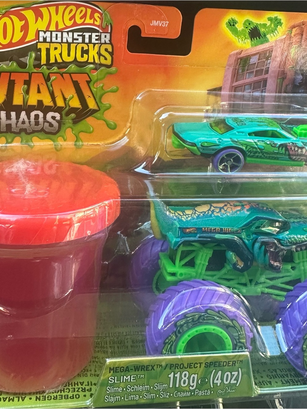 Hot Wheels Monster Trucks Mutant Chaos Mega-Wrex Toy — Green & Purple